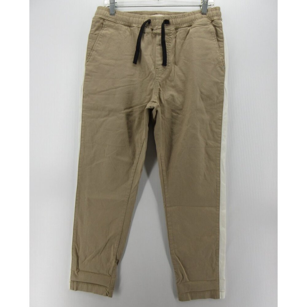 Osklen Pants Small Khaki Jogger Racing Stripe Canvas Drawstring 32X29